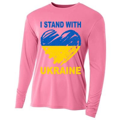 I Stand With Ukraine Heart Cooling Performance Long Sleeve Crew