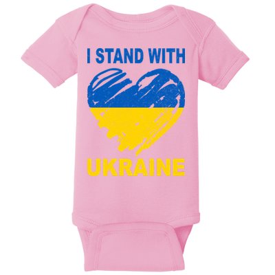 I Stand With Ukraine Heart Baby Bodysuit