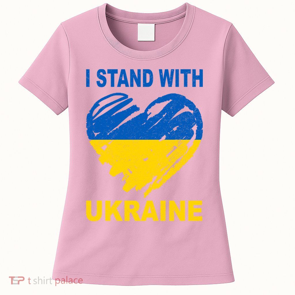 I Stand With Ukraine Heart Womens T-Shirt
