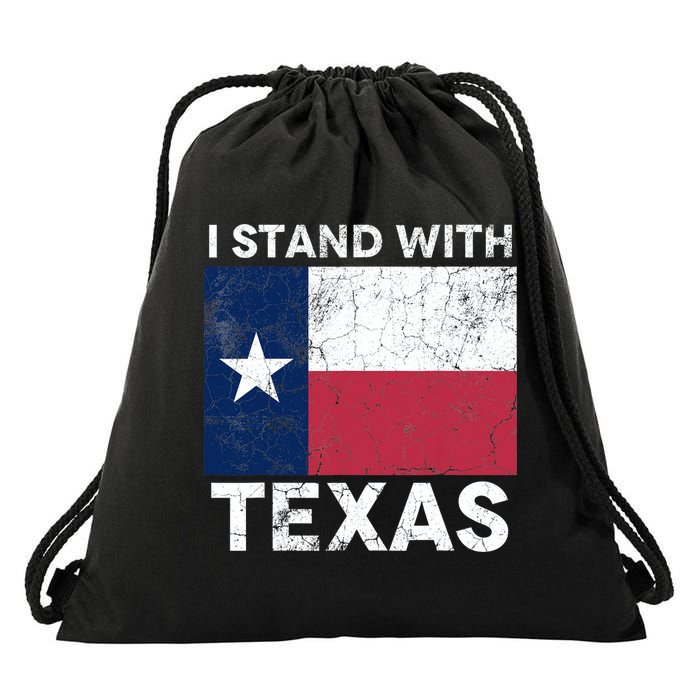 I Stand With Texas Drawstring Bag