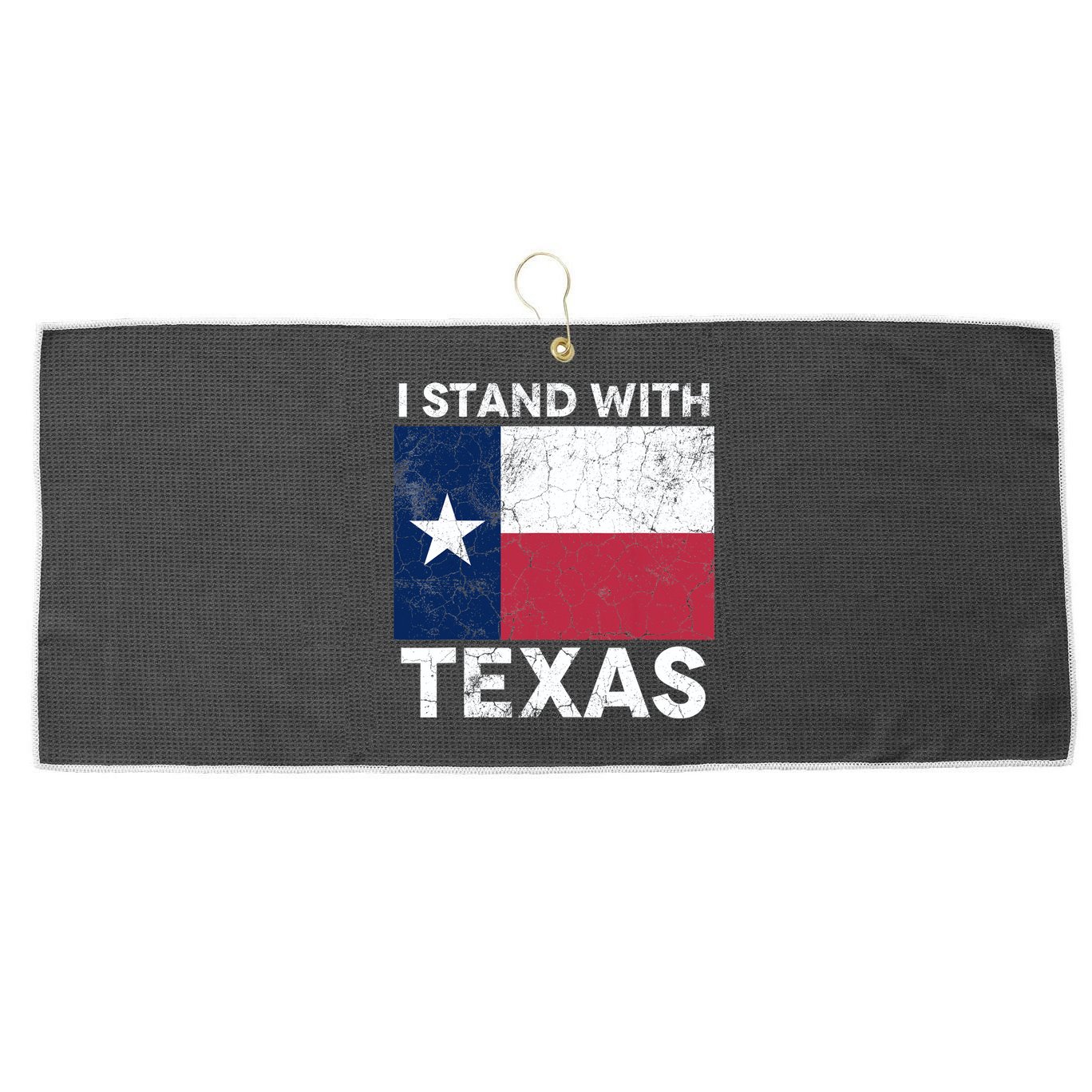 I Stand With Texas Large Microfiber Waffle Golf Towel