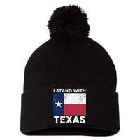 I Stand With Texas Pom Pom 12in Knit Beanie
