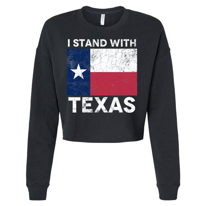 I Stand With Texas Cropped Pullover Crew