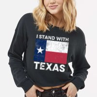 I Stand With Texas Cropped Pullover Crew