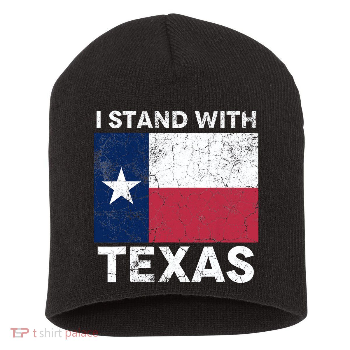 I Stand With Texas Short Acrylic Beanie