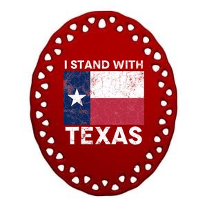 I Stand With Texas Ceramic Oval Ornament