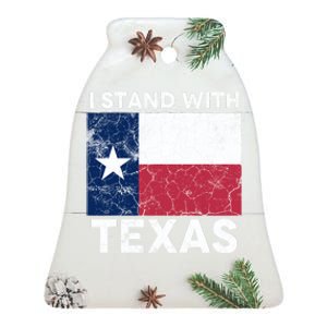 I Stand With Texas Ceramic Bell Ornament