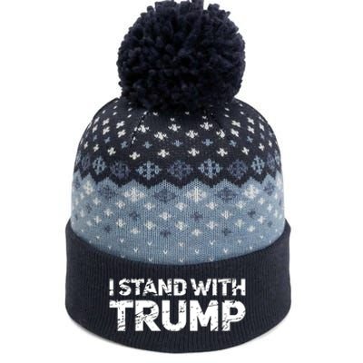 I Stand With Trump Pro Trump Supporter The Baniff Cuffed Pom Beanie