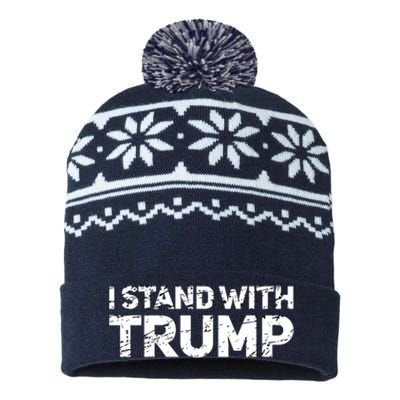 I Stand With Trump Pro Trump Supporter USA-Made Snowflake Beanie