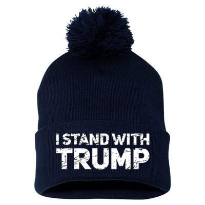 I Stand With Trump Pro Trump Supporter Pom Pom 12in Knit Beanie