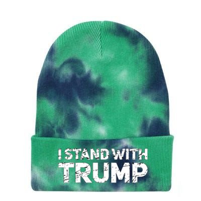 I Stand With Trump Pro Trump Supporter Tie Dye 12in Knit Beanie