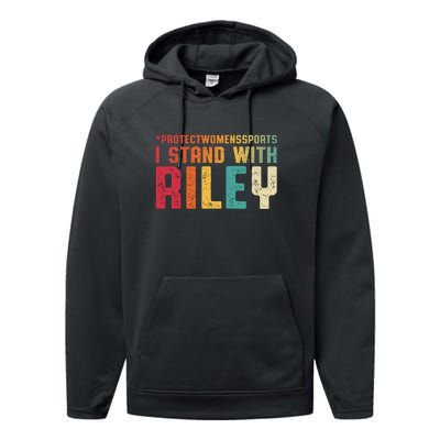 I Stand With Riley Gaines | Protect Womens Sports Performance Fleece Hoodie