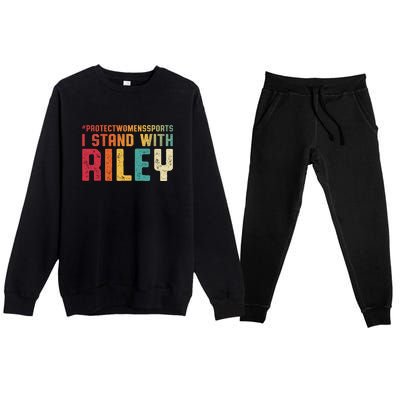 I Stand With Riley Gaines | Protect Womens Sports Premium Crewneck Sweatsuit Set