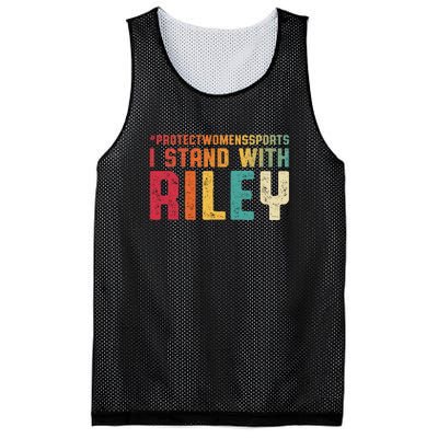 I Stand With Riley Gaines | Protect Womens Sports Mesh Reversible Basketball Jersey Tank