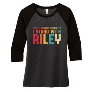 I Stand With Riley Gaines | Protect Womens Sports Women's Tri-Blend 3/4-Sleeve Raglan Shirt