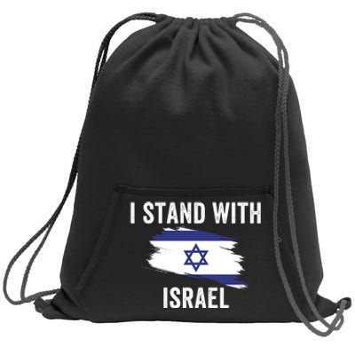 I Stand With Israel I Stand For Peace Usa Israeli Flag Jewish I Support Israel Sweatshirt Cinch Pack Bag