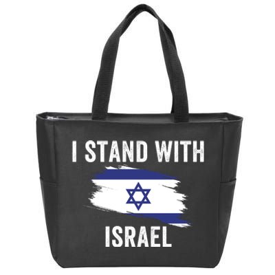 I Stand With Israel I Stand For Peace Usa Israeli Flag Jewish I Support Israel Zip Tote Bag