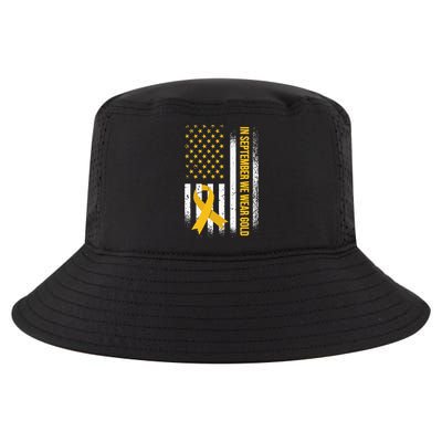 in september we wear gold childhood cancer awareness Cool Comfort Performance Bucket Hat
