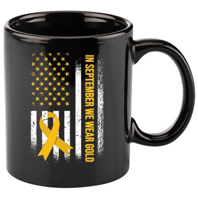 in september we wear gold childhood cancer awareness 11oz C Handle Ceramic Mug