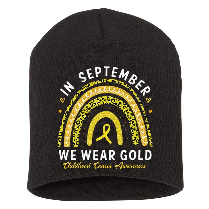 In September We Wear Gold Childhood Cancer Awareness Short Acrylic Beanie