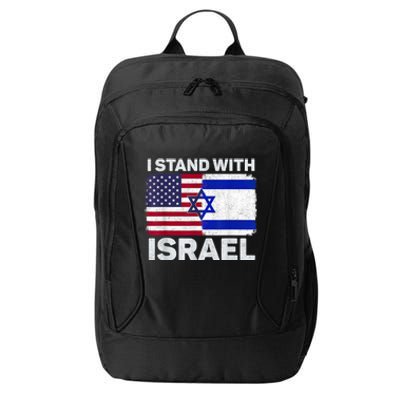 I Stand With Israel Usa American Flag With Israel Flag City Backpack