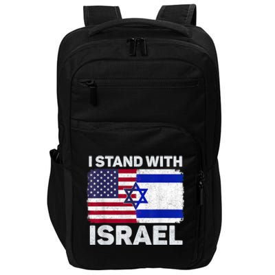 I Stand With Israel Usa American Flag With Israel Flag Impact Tech Backpack