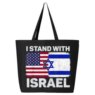 I Stand With Israel Usa American Flag With Israel Flag 25L Jumbo Tote