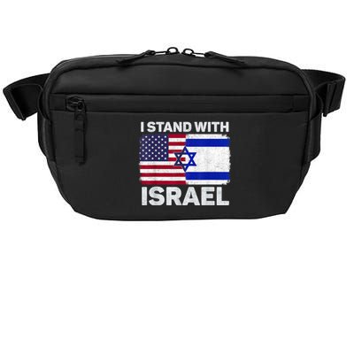 I Stand With Israel Usa American Flag With Israel Flag Crossbody Pack