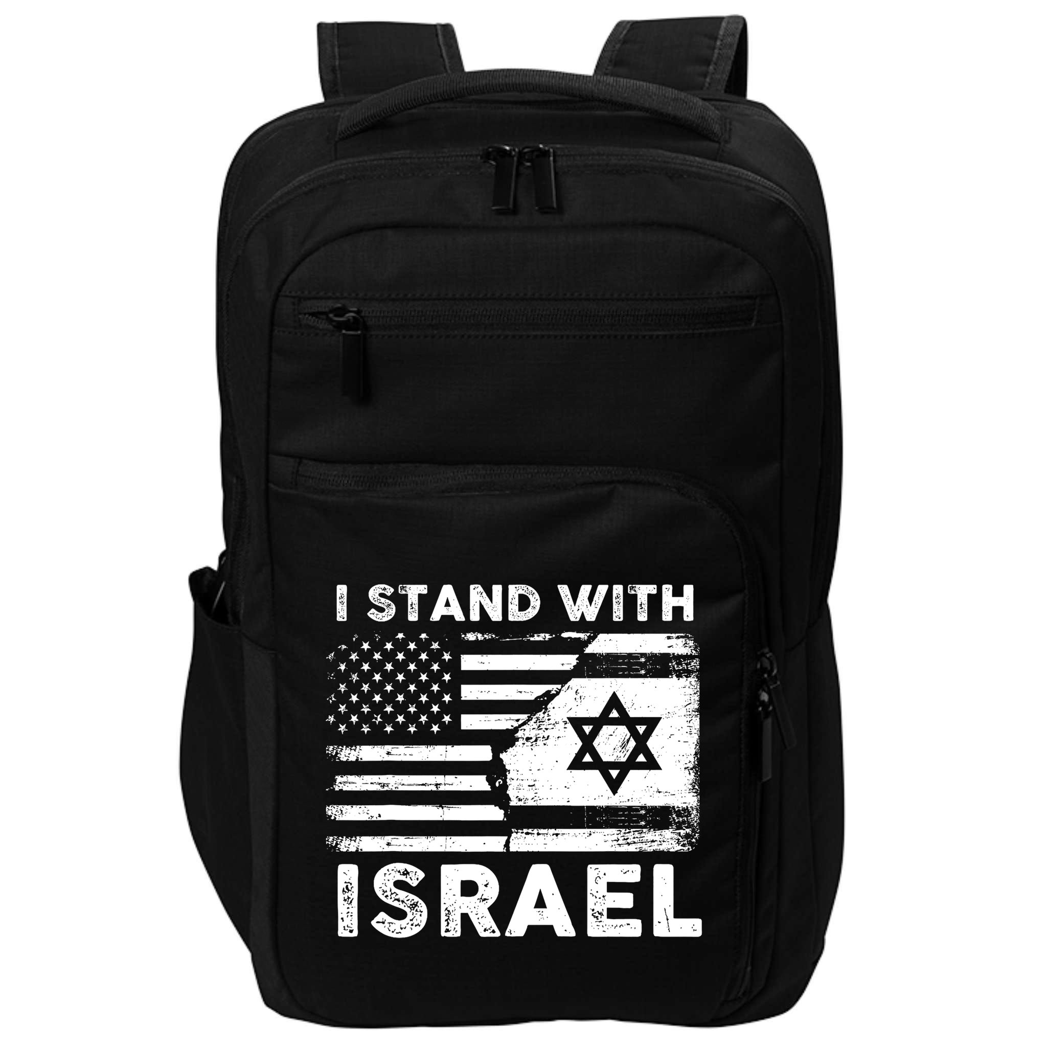 I Stand With Israel Support Israel Us And Israel Flag Impact Tech Backpack