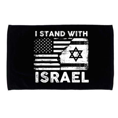 I Stand With Israel Support Israel Us And Israel Flag Microfiber Hand Towel