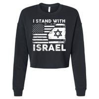 I Stand With Israel Support Israel Us And Israel Flag Cropped Pullover Crew