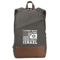 I Stand With Israel Support Israel Us And Israel Flag Cotton Canvas Backpack