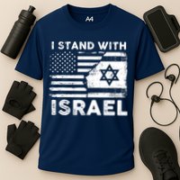 I Stand With Israel Support Israel Us And Israel Flag Cooling Performance Crew T-Shirt