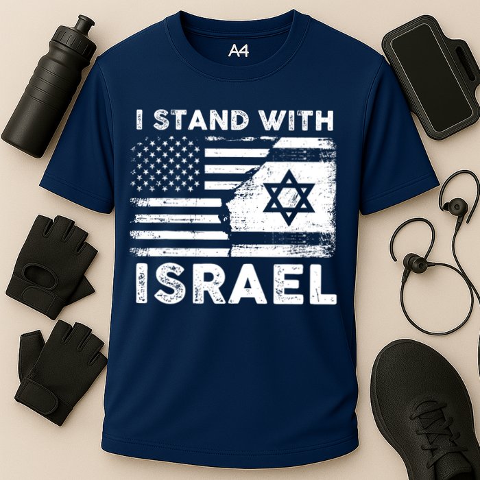 I Stand With Israel Support Israel Us And Israel Flag Cooling Performance Crew T-Shirt