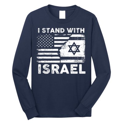 I Stand With Israel Support Israel Us And Israel Flag Long Sleeve Shirt