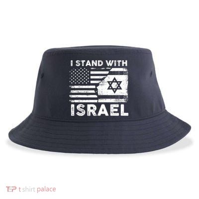 I Stand With Israel Support Israel Us And Israel Flag Sustainable Bucket Hat