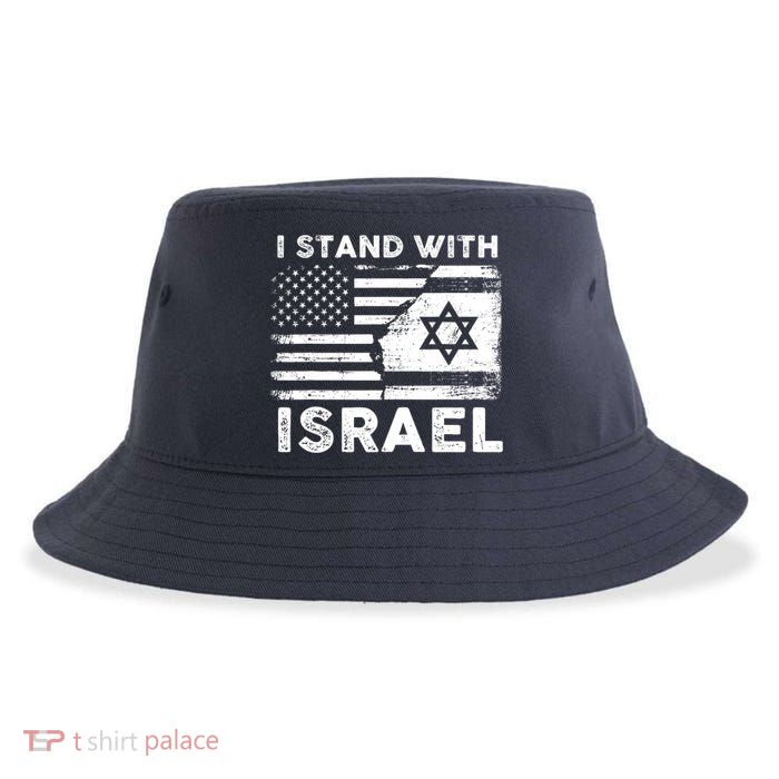 I Stand With Israel Support Israel Us And Israel Flag Sustainable Bucket Hat