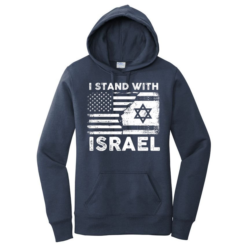 I Stand With Israel Support Israel Us And Israel Flag Women's Pullover Hoodie