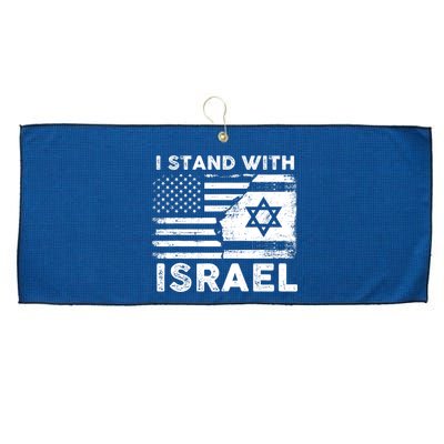 I Stand With Israel Support Israel Us And Israel Flag Large Microfiber Waffle Golf Towel