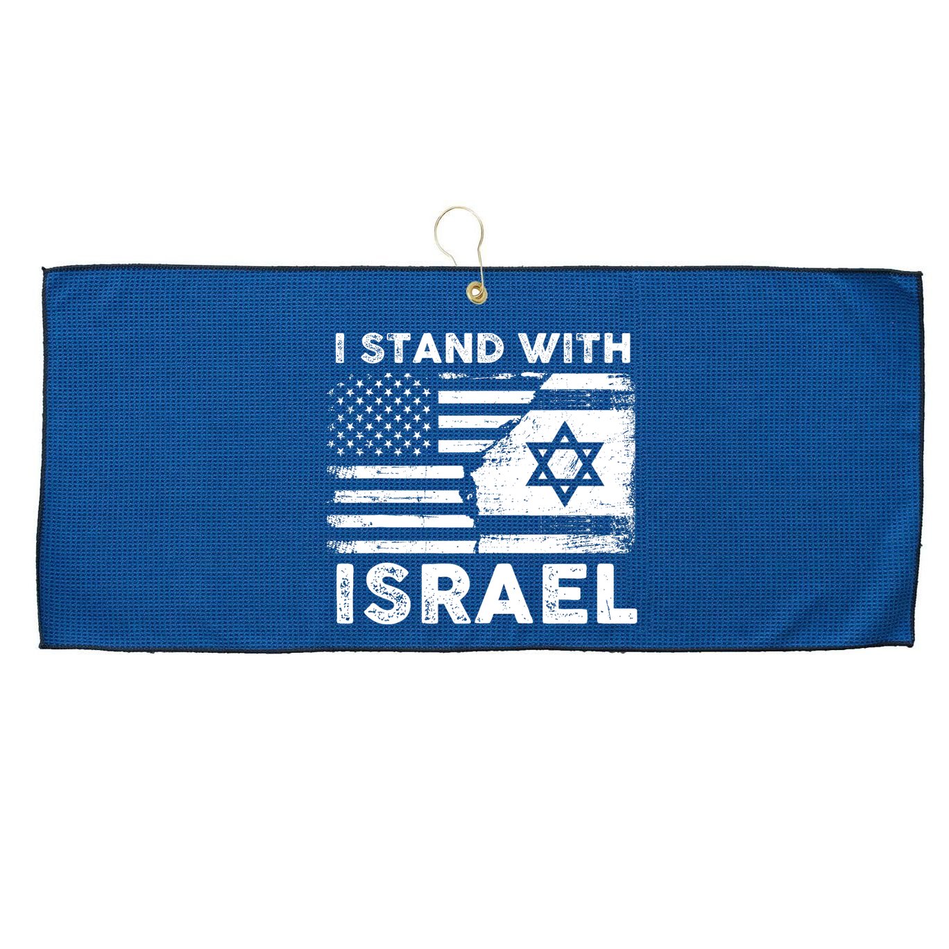 I Stand With Israel Support Israel Us And Israel Flag Large Microfiber Waffle Golf Towel
