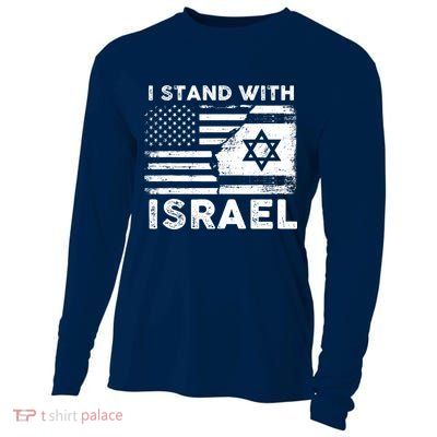 I Stand With Israel Support Israel Us And Israel Flag Cooling Performance Long Sleeve Crew