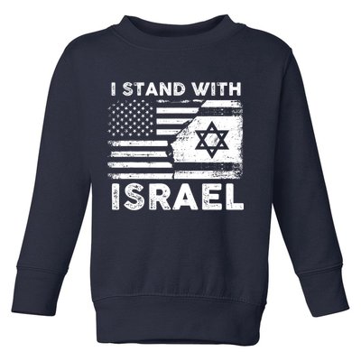 I Stand With Israel Support Israel Us And Israel Flag Toddler Sweatshirt