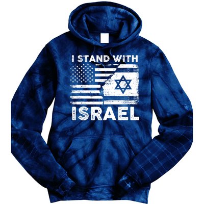 I Stand With Israel Support Israel Us And Israel Flag Tie Dye Hoodie