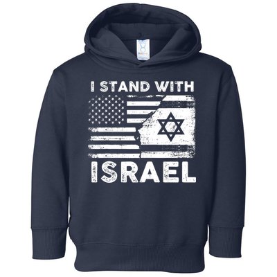 I Stand With Israel Support Israel Us And Israel Flag Toddler Hoodie