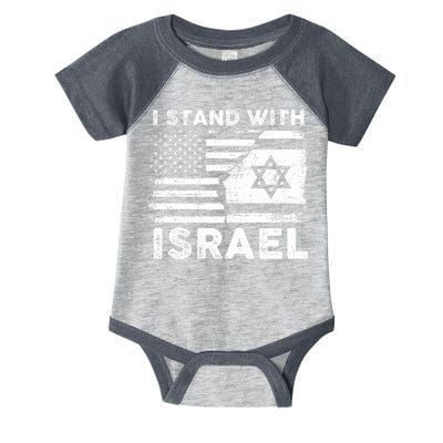 I Stand With Israel Support Israel Us And Israel Flag Infant Baby Jersey Bodysuit