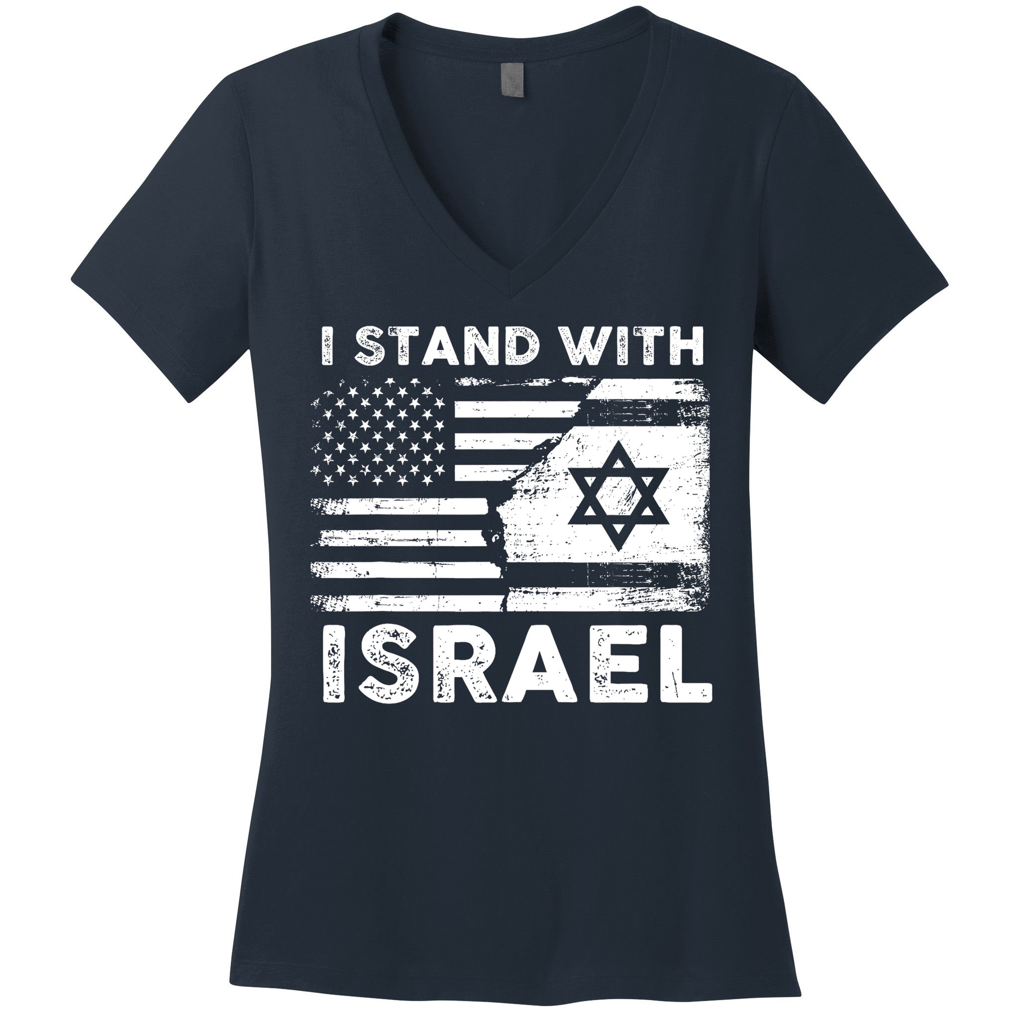 I Stand With Israel Support Israel Us And Israel Flag Women's V-Neck T-Shirt