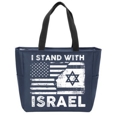 I Stand With Israel Support Israel Us And Israel Flag Zip Tote Bag