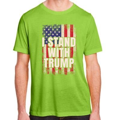 I Stand With Trump American Flag Pro Trump Gift Adult ChromaSoft Performance T-Shirt