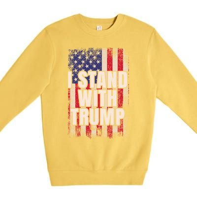 I Stand With Trump American Flag Pro Trump Gift Premium Crewneck Sweatshirt