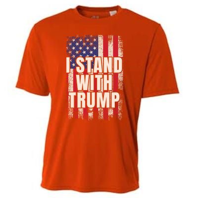 I Stand With Trump American Flag Pro Trump Gift Cooling Performance Crew T-Shirt